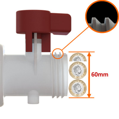 3/4'' BSP Female thread to IBC S60x6 Female swivel Buttress thread