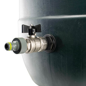 3/4" bsp garden water butt/rain barrel  adaptor+metal valve+universal connector