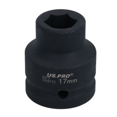 3/4" Drive 17mm Shallow Metric MM Impact Impacted Socket 6 Sided Single Hex