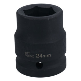 3/4" Drive 24mm Shallow Metric MM Impact Impacted Socket 6 Sided Single Hex