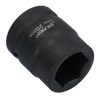 3/4" Drive 26mm Shallow Metric MM Impact Impacted Socket 6 Sided Single Hex