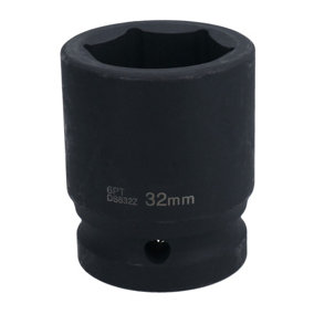 3/4" Drive 32mm Shallow Metric MM Impact Impacted Socket 6 Sided Single Hex