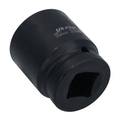 3/4" Drive 33mm Shallow Metric MM Impact Impacted Socket 6 Sided Single Hex