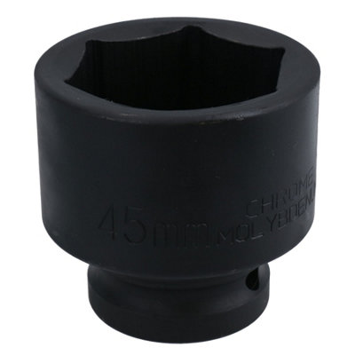 KS TOOLS Hexagon Impact Socket - 3/4" Drive, 46mm, Short Length, Alloy Steel Construction For High Torque Applications
