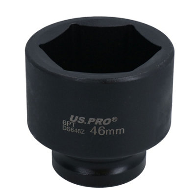 3/4" Drive 46mm Shallow Metric MM Impact Impacted Socket 6 Sided Single Hex