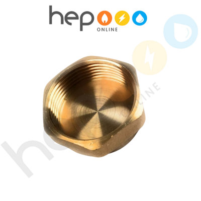 3/4 inch Brass Hex Female Blanking Cap with Rubber washer -  Pack of 2