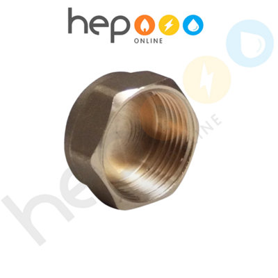 3/4 inch Brass Hex Female Blanking Cap with Rubber washer -  Pack of 2