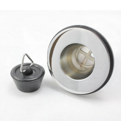 3/4" Sink Waste with Plug - Chrome on Brass Caravan Camper Motorhome Boat Waste - 3