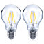 3.4W LED Omni Filament GLS Bulb: 470lm, Warm White 2700K, Non Dimmable: 2 Pack