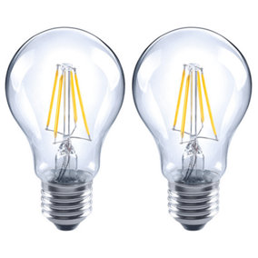 3.4W LED Omni Filament GLS Bulb: 470lm, Warm White 2700K, Non Dimmable: 2 Pack