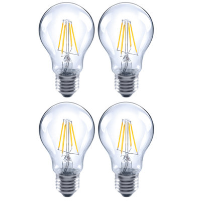 3.4W LED Omni Filament GLS Bulb: 470lm, Warm White 2700K, Non Dimmable: 4 Pack