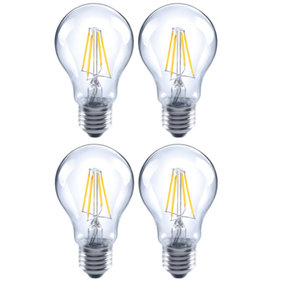 3.4W LED Omni Filament GLS Bulb: 470lm, Warm White 2700K, Non Dimmable: 4 Pack