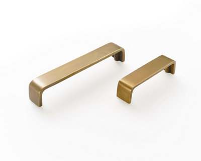 3.5 Inch D shaped flat bar brass handle without backplate