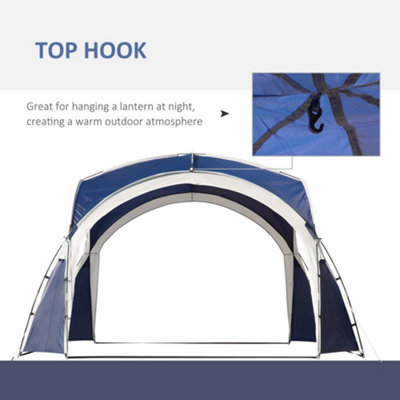 3.5 x 3.5 m Outdoor Gazebo Event Dome Shelter Party Tent for Garden Blue and Grey - 5