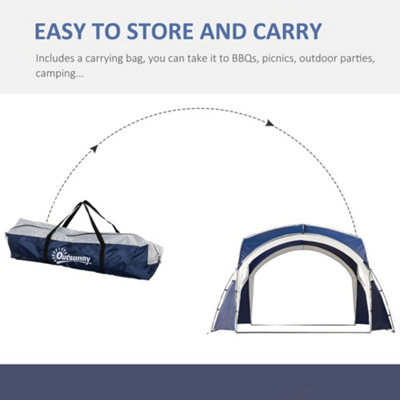 3.5 x 3.5 m Outdoor Gazebo Event Dome Shelter Party Tent for Garden Blue and Grey - 6