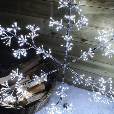 3.5ft 108cm Cool White Giant LED Snowflake Indoor Outdoor