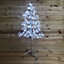 3.5ft Cool White 230 LED Silver Christmas Tree Metal Frame Silhouette Decoration