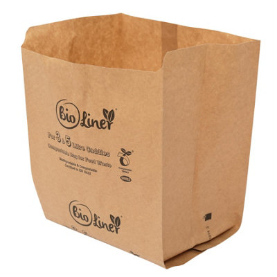 3 & 5L Bioliner Paper Compostable Caddy Liners (Small) - 150 Bags - 3