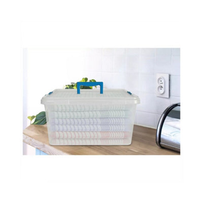 3.5L Clippy Plastic Storage Box with Lid & Handle Clear Stackable ...