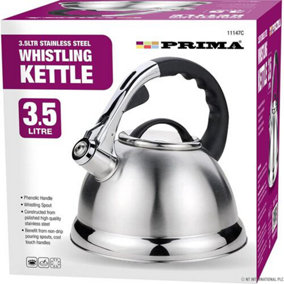 3.5L Silver Stainless Steel Lightweight Whistling Kettle Camping Fishing Home Cordless