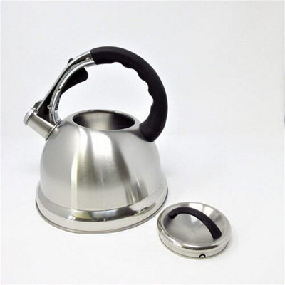 3.5L Silver Stainless Steel Lightweight Whistling Kettle Camping Fishing Home Cordless