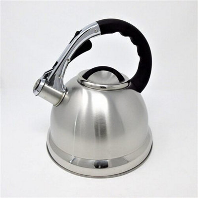 3.5L Silver Stainless Steel Lightweight Whistling Kettle Camping Fishing Home Cordless - 4