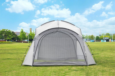 3.5m Garden Gazebo with LED Lights - Grey