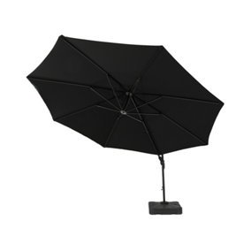 3.5m GREY Round Overhanging Parasol with fillable base