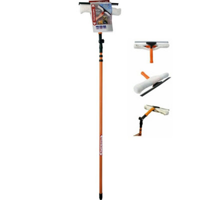 3.5m Telescopic Conservatory Window Glass Cleaning Cleaner Kit With Squeegee - 4