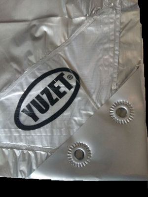 3.5m x 5.4m Yuzet Silver XT Tarpaulin  heavy duty Tarp Ground Sheet Ribbed Strength