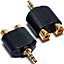 3.5mm Jack Plug to 2 RCA PHONO Adapter Phone TV AMP Male Audio AUX Converter PC