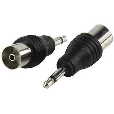 3.5mm Mono Plug To Coaxial Socket Adapter DAB Radio TV Aerial Connector