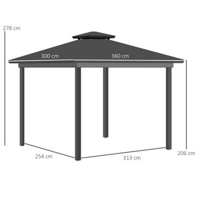 3.6 x 3 (m) Polycarbonate Gazebo - 3
