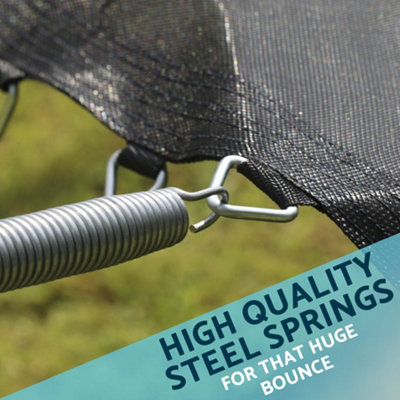 3.6m / 12ft Trampoline & Safety Enclosure Net - 150KG Max Outdoor Garden Jump - 7