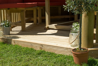 3.6m Hexagonal Wooden Garden Gazebo with Cedar Roof