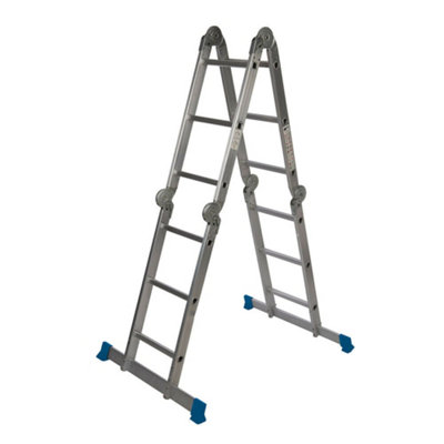 3.6m Multipurpose Lightweight Ladder & Platform 12 Rung Step / Stair ...