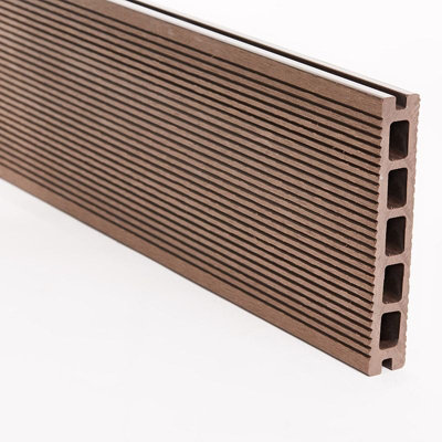 3.6m Reversible Composite Decking, Brown, 148 X 25mm, Pack of 4 (Clips ...