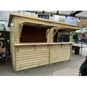 3.6m x 2.4m Grenwich Chalet - Timber - L280 x W390 x H262 cm - Minimal Assembly Required