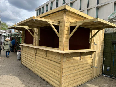 3.6m x 2.4m Grenwich Chalet - Timber - L280 x W390 x H262 cm - Minimal Assembly Required - 3