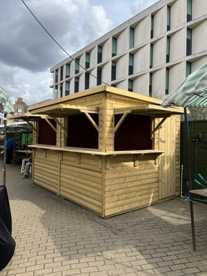3.6m x 2.4m Grenwich Chalet - Timber - L280 x W390 x H262 cm - Minimal Assembly Required - 4