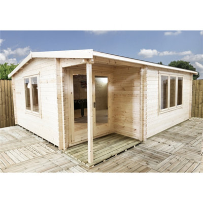 3.6m x 5.4m Apex Log Cabin (34mm)