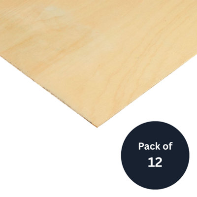 3.6mm Non-Structural Hardwood Plywood Sheet 2440mm x 1220mm (8' x 4') - Pack of 12
