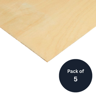 3.6mm Non-Structural Hardwood Plywood Sheet 2440mm x 1220mm (8' x 4') - Pack of 5