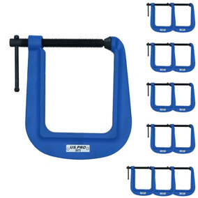 3" (75mm) Deep Throat (4-1/2") G Clamp Grip Holder Clamp Vice Clamping 12 Pack