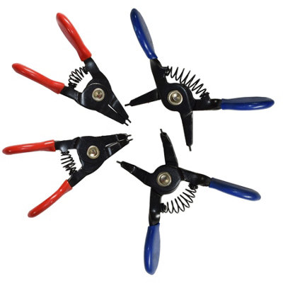 3" / 75mm Mini Circlip Pliers Circlips Internal And External Bent Straight Set 4pc