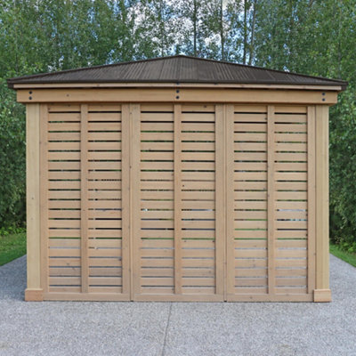3.7m (12ft) Meridian Gazebo with Double Privacy Wall