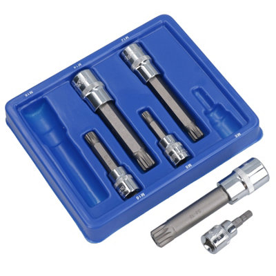 Spline Triple Square Steckschlüssel-Set: 3/8" & 1/2" Antrieb, Größen M6–M16 – Aus Chrom-Vanadium-Stahl Für Hohe Belastung
