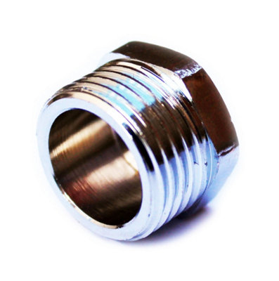 3/8 BSP Thread Chrome Pipe Screw Hex Male Blanking Plug Tube End Cap Cover - 3