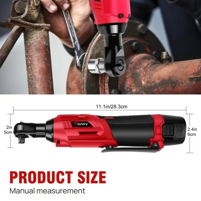 Dropship 3/8 Cordless Electric Ratchet Wrench Set, 12V Power Ratchet Tool Kit With 2 Packs 2000mah Battery And Charger 45 Ft Lbs Battery Powered Wrench With Infinitely Variable Speeds
