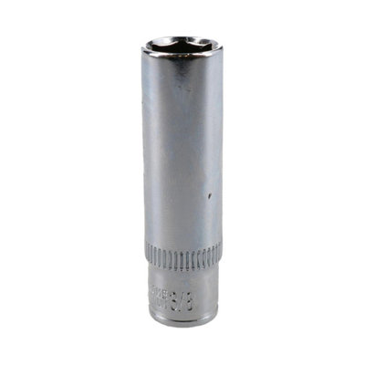 3/8" Deep SAE Socket 1/4" Drive 48mm Length 6 Point Chrome Vanadium Steel